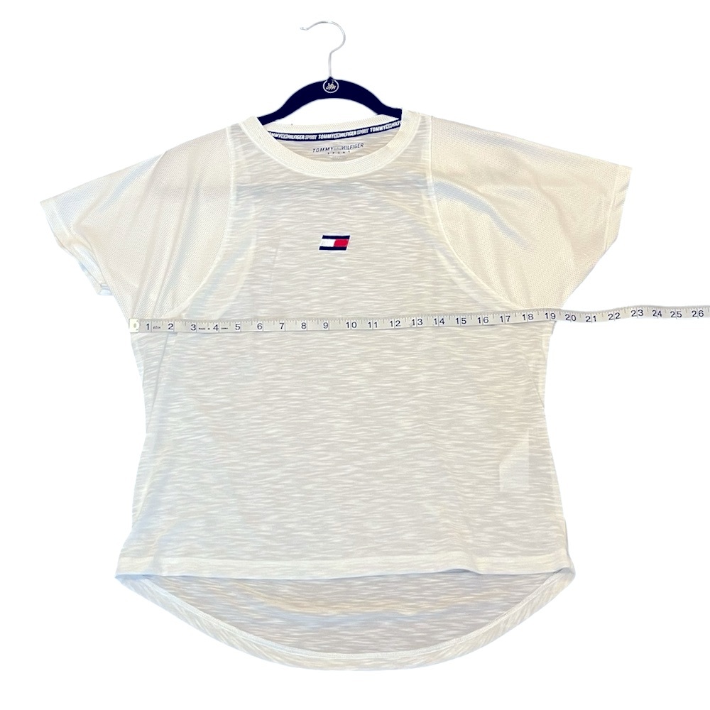 Tommy Hilfiger Sport White Crew Neck T-shirt Size: Medium - Picture 3 of 5